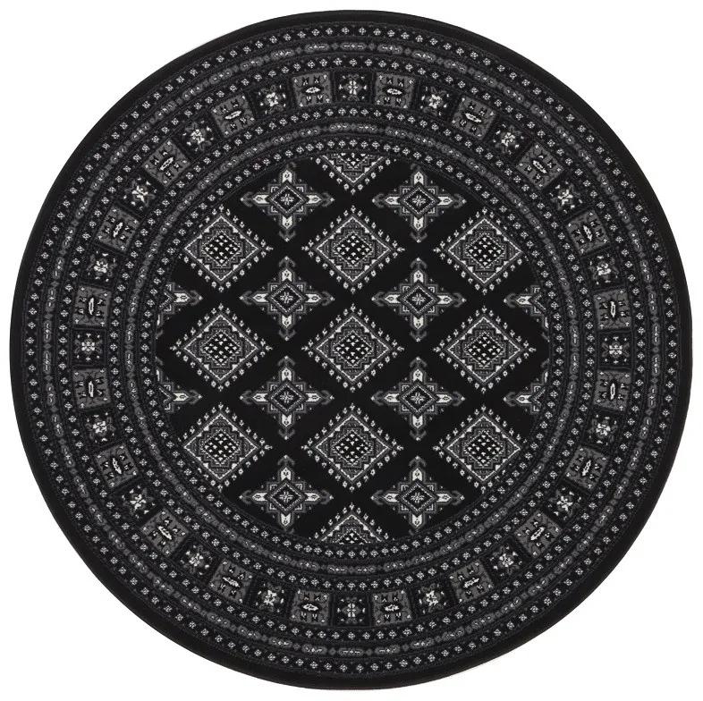 Nouristan - Hanse Home koberce Kruhový koberec Mirkan 104109 Black - 160x160 (priemer) kruh cm