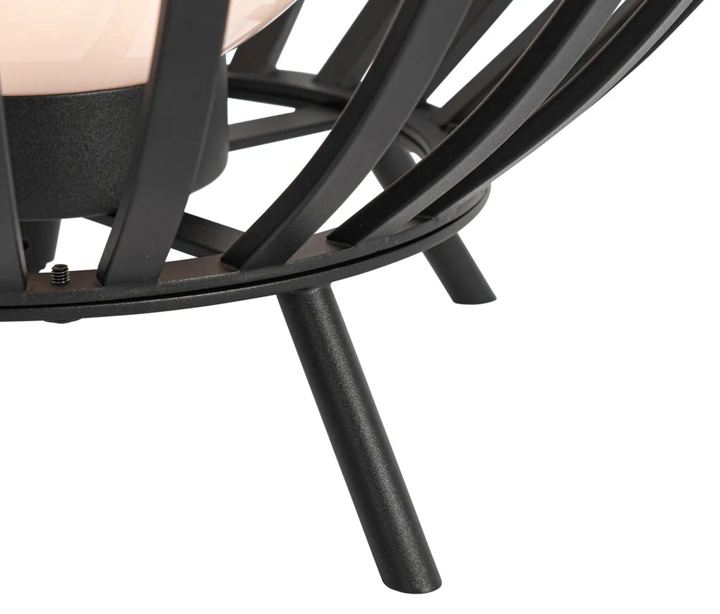 Dizajnová stojaca lampa čierna s opálom 70 cm - Angela