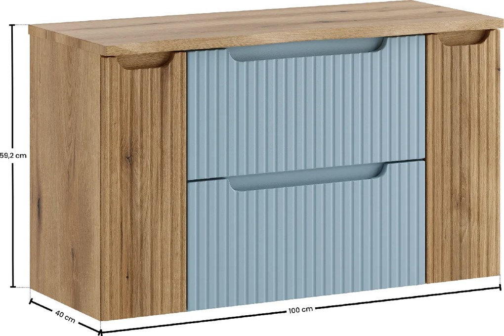 Comad Kúpeľňová skrinka pod doskové umývadlo Nova Denim 100 denim/dub coast evoke