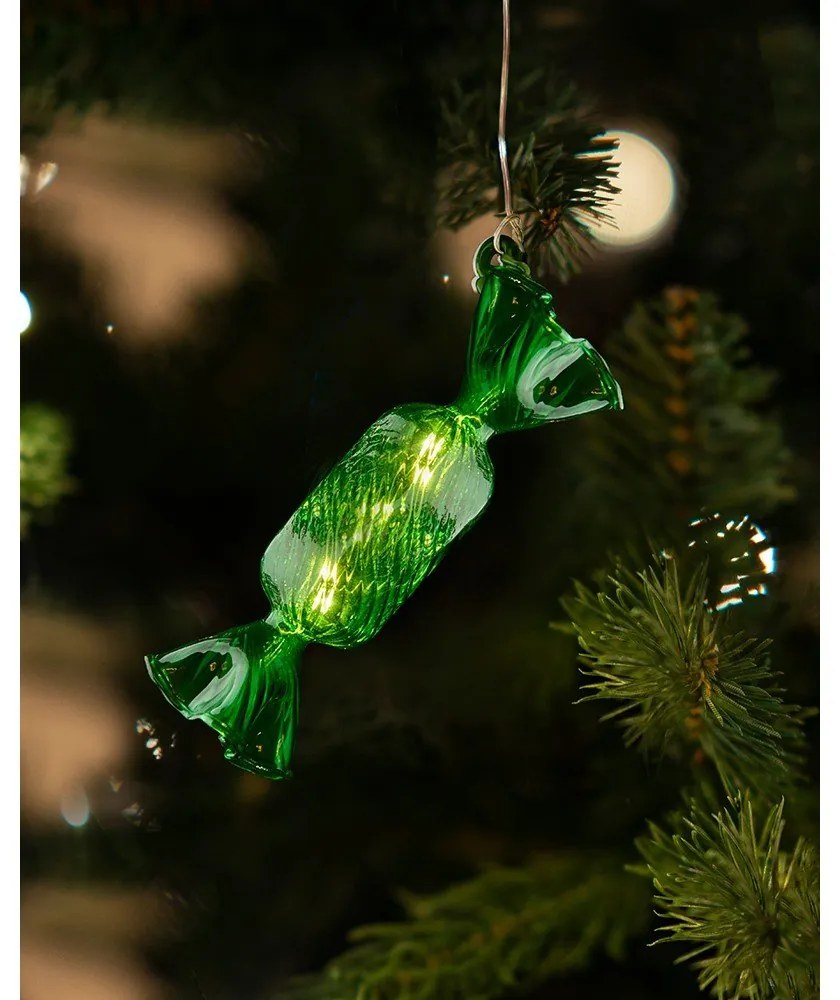 Zelená závesná vianočná svetelná dekorácia ø 1,5 cm Hannah – Sirius