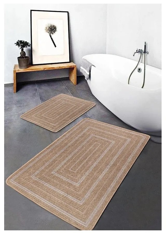 Hnedé kúpeľňové predložky v súprave 2 ks 60x100 cm – Mila Home
