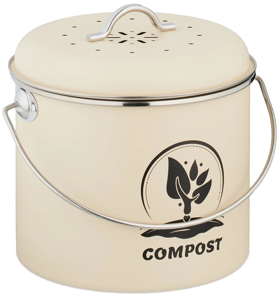 Kuchynský kompostér s objemom 3,5l RD51221, krémová