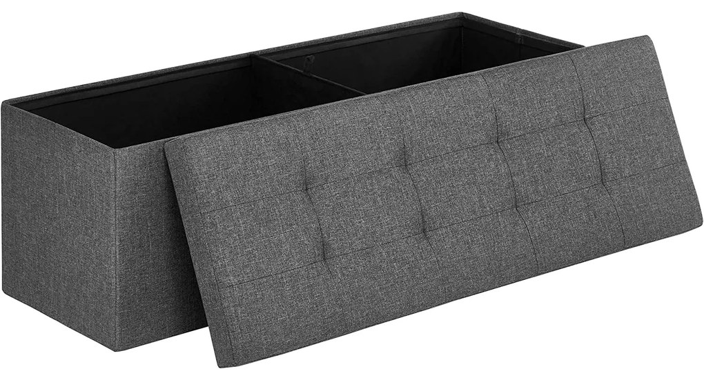 Taburetka 120 L, lavica s úložným priestorom, nosnosť 300 kg, tmavosivá
