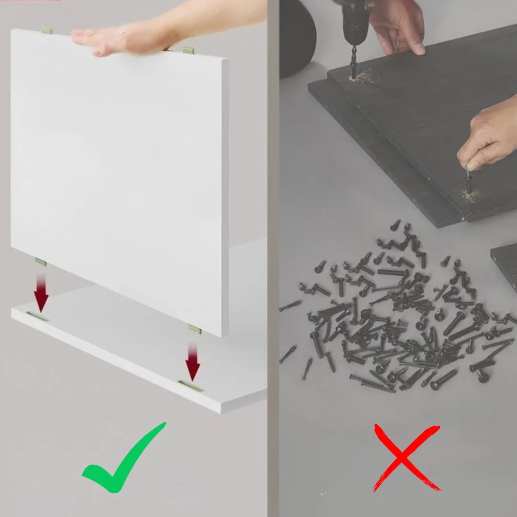 Nočný stolík RAMONA, 58x35x45cm, matná biela/béžová Vasagle