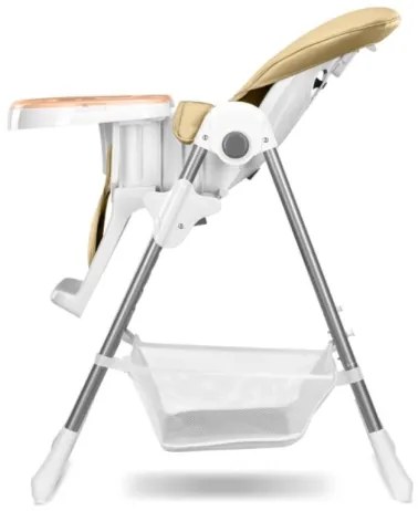 Lionelo - Detská jedálenská stolička LINN PLUS biela/béžová