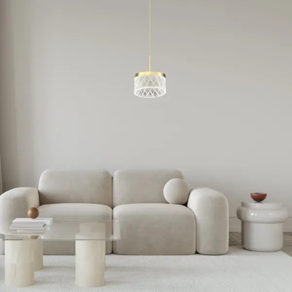 LED Luster na lanku ELEGANCE LED/9W/230V pr. 15 cm zlatá