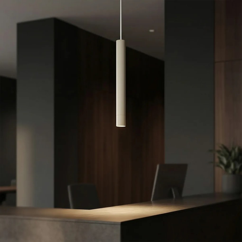 Moderná závesná lampa béžová s bielou pre 1-fázový koľajnicový systém - Iconic Frini