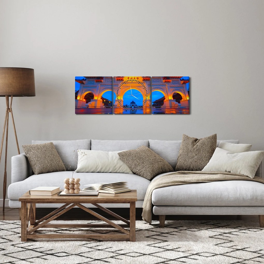 Obraz Taiwanu (s hodinami) (90x30 cm)