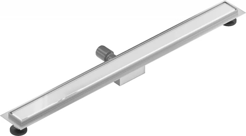 Mexen Flat nerezový sprchový žľab 90 cm vzor biele sklo, 1027090-15
