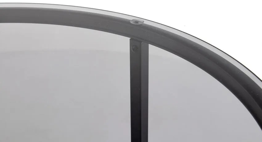 Konferenčný stolík EBYGAL Ø55 cm  dymové sklo, podnož čierna