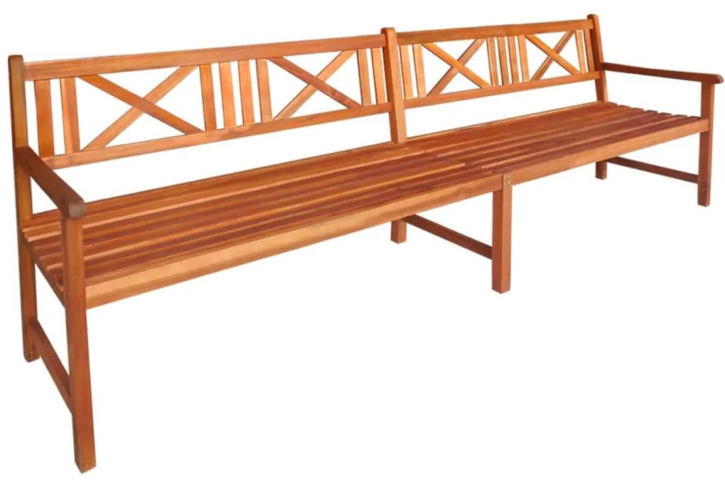 vidaXL Hnedá záhradná lavica, masívne akáciové drevo, 240x56x90 cm