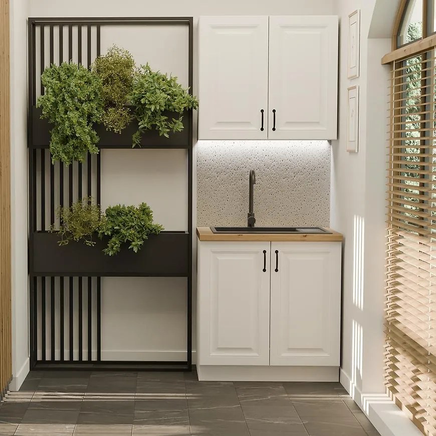 Kuchynská linka Stilo biela/biela 80 cm bez pracovnej dosky