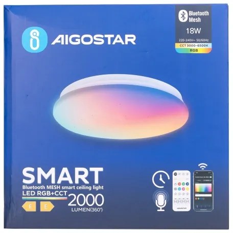 Aigostar-LED RGBW Kúpeľňové stropné svietidlo LED/18W/230V IP44+diaľkové ovládanie