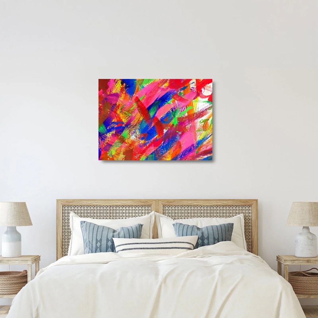 Sklenený obraz - Farebná abstrakcia (70x50 cm)