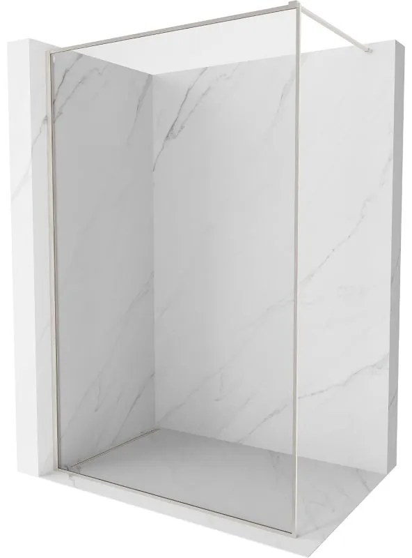 Mexen, Mexen Kioto-XF sprchová stena s rámom 50 x 202 cm, priehľadná 10 mm, matný nikel - 800-050-104-97-00-X