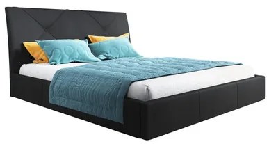 Čalúnená posteľ KARO tozmer 140x200 cm Čierna eko-koža
