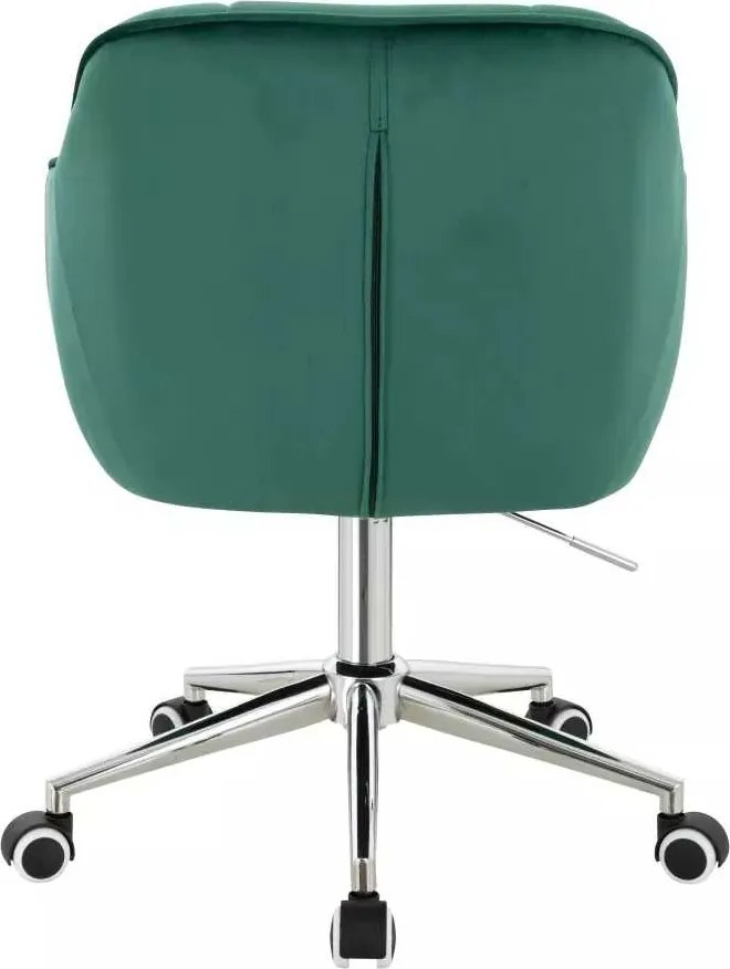 LuxuryForm DESIGN Stolička AVOLA VELUR na striebornej podstave s kolieskami - zelená