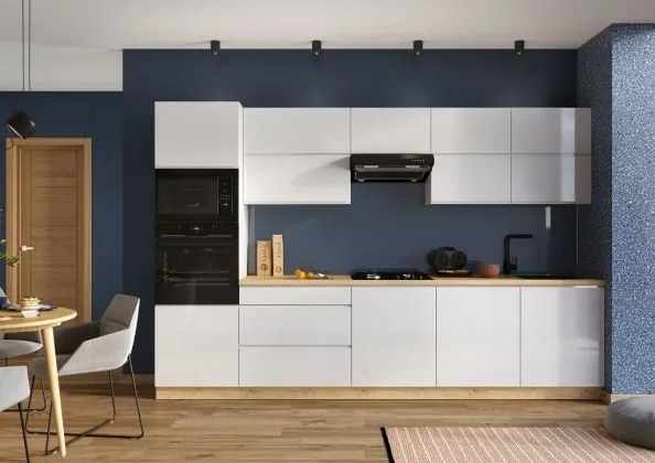 Kuchynská linka Lisse 320 cm (biela lesklá)