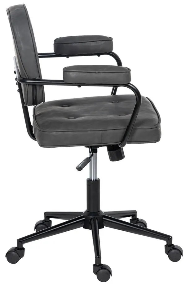 Antracitová kancelárska stolička z imitácie kože – Ixia