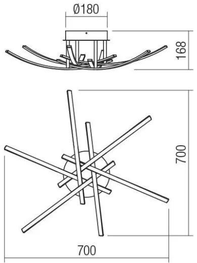 Redo 01-2187 - LED Stropné svietidlo SPATHA 6xLED/6W/230V 3000K zlatá