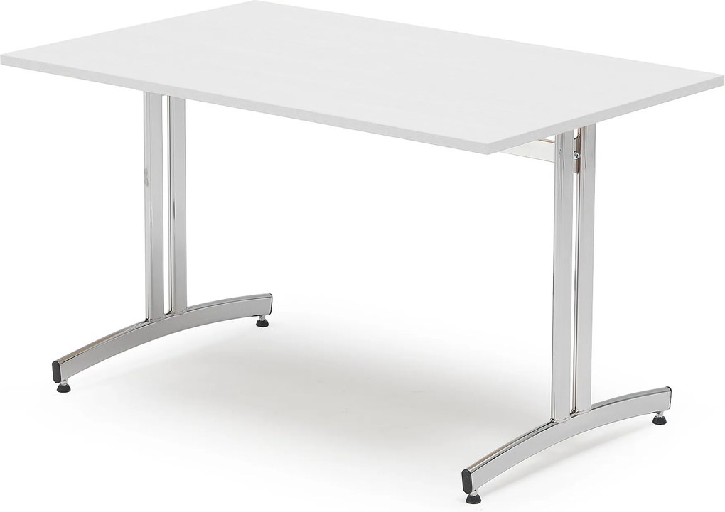 Jedálenský stôl Sanna, Š 1200 x H 800 x V 720 mm, biela / chróm