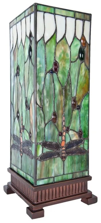 Lampa Tiffany stolová 18*45 MULTICOLOUR GREEN PRISM