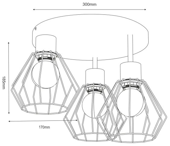 Stropné svietidlo PARKLA 3xE27/15W/230V béžová/zlatá