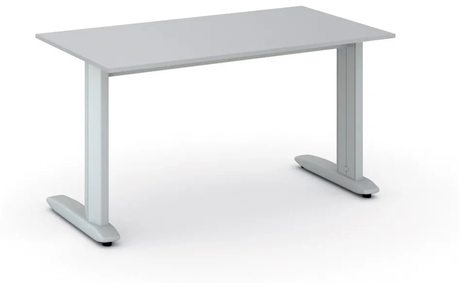 Kancelársky písací stôl PRIMO FLEXIBLE 1400 x 800 mm, sivá