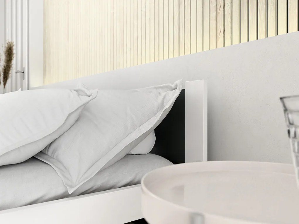 Posteľ IKAROS 90 x 200 cm, antracit/biela Rošt: S latkovým roštom, Matrac: Matrac COCO MAXI 20 cm