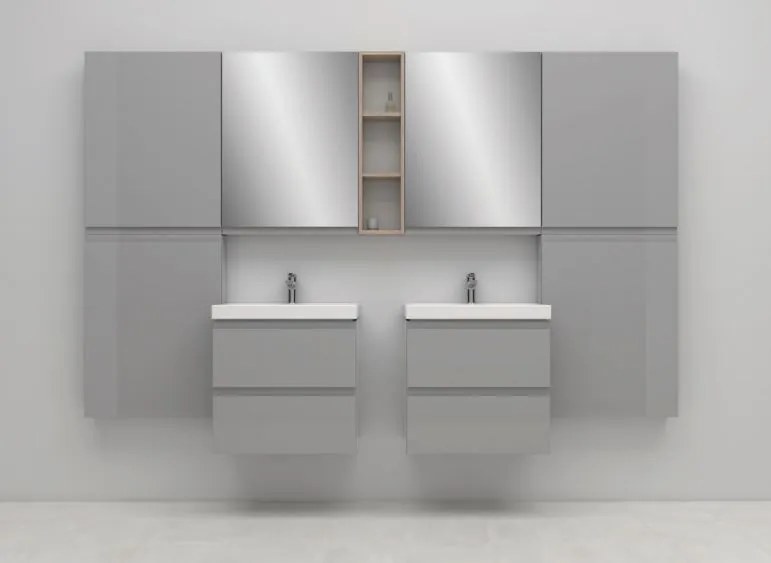 Cersanit - SET skrinka + umývadlo, šedý lesk, Moduo Slim 60, S801-226-DSM