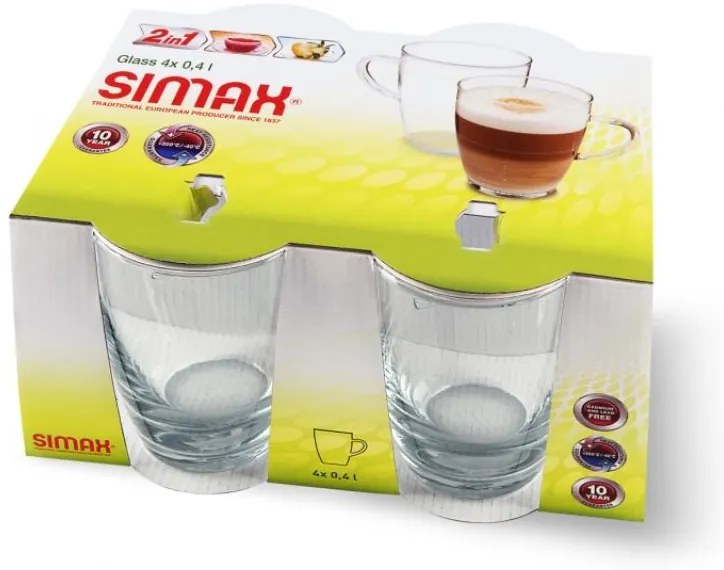 Simax Sklenené hrnčeky Lyra 400 ml, 4 ks