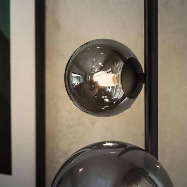 Ideal Lux - LED Stojacia lampa PERLAGE 4xG9/3W/230V čierna/dymová