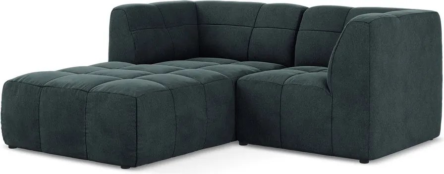 Modrá zamatová rohová pohovka (ľavý roh/s leňoškou) Aloha – Makamii