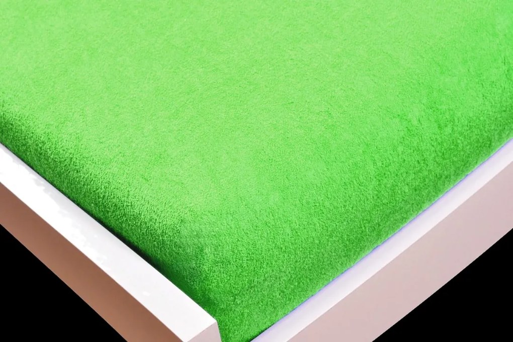HoD Napínacia Plachta Froté Zelená Bavlna Veľkosť: 90 x 200