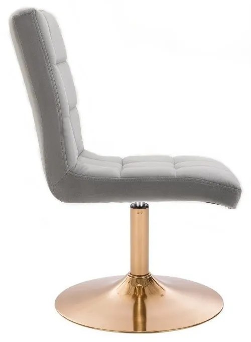 LuxuryForm DESIGN Stolička TOLEDO VELUR na zlatom tanieri - svetlosivá