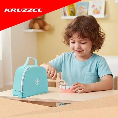 ISO Trade Kruzzel Little Dentist – 24-dielna zubárska sada v lekárskej taške, darček pre deti 3+