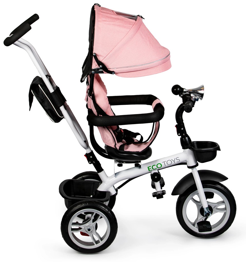 Otočná trojkolka, ružová, ECOTOYS