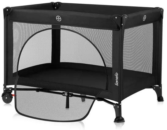 Lionelo - Cestovná postieľka LAURA Black Carbon