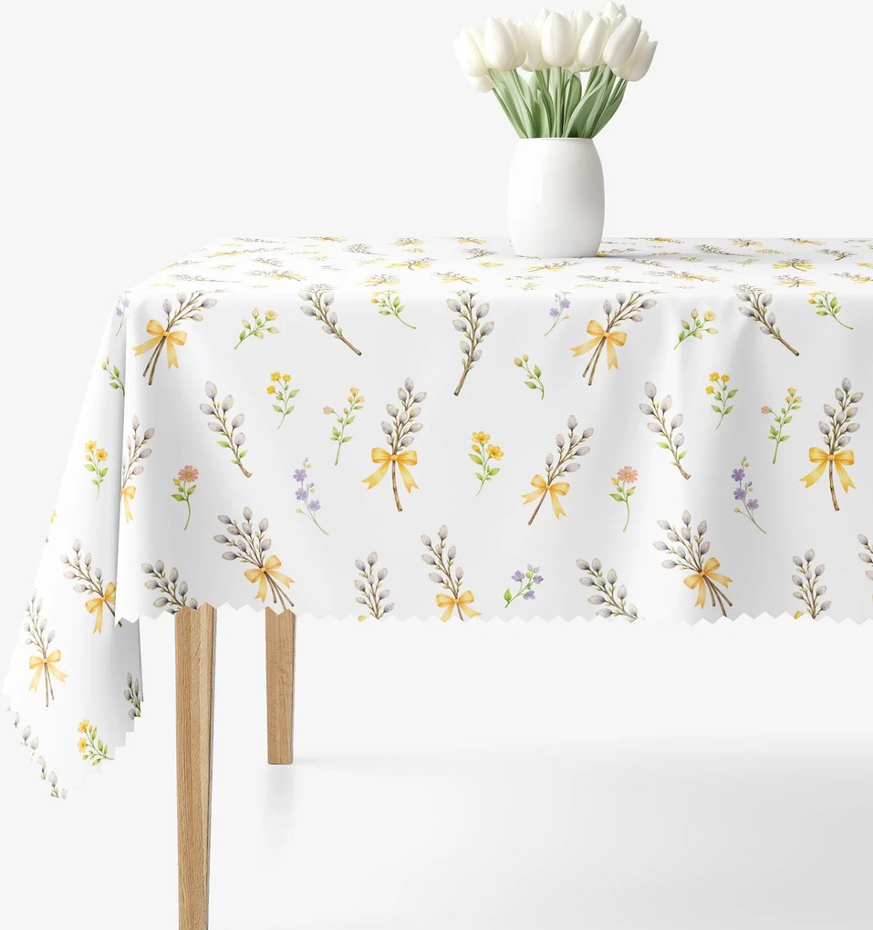 Goldea veľkonočný hranatý teflónový obrus - bahniatka 100 x 100 cm