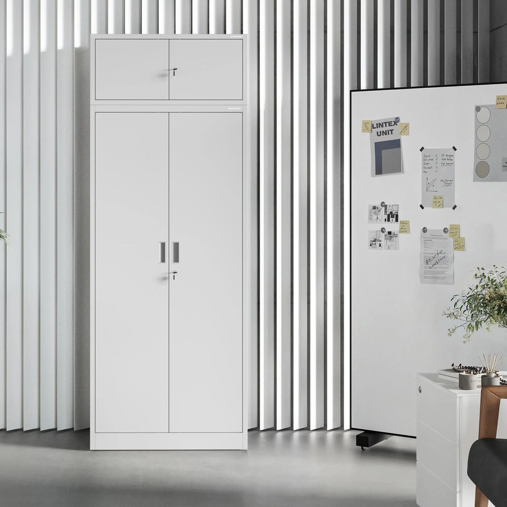 Kovová skriňa JAN Compact 1750 x 800 x 400 mm, sivá