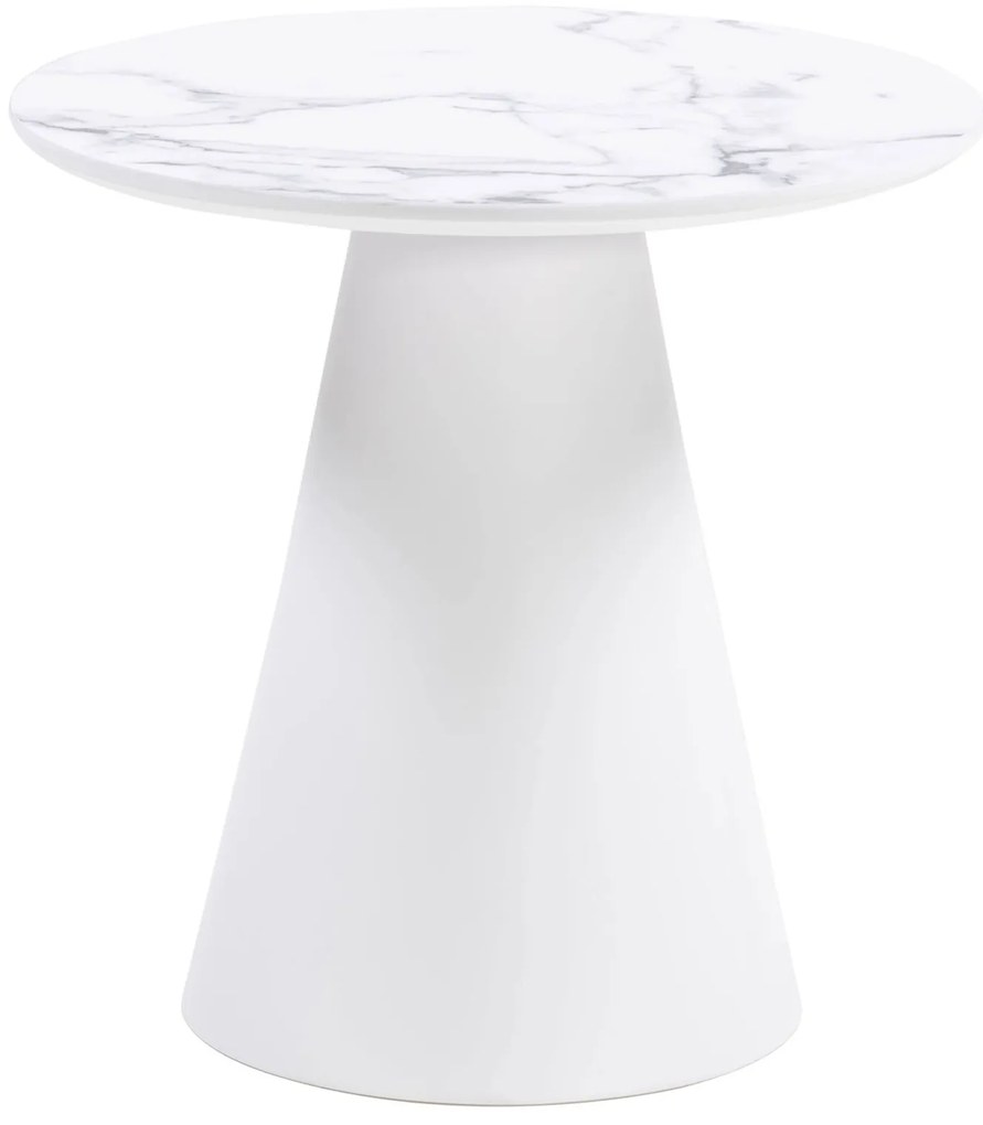 Konferenční stolek Margos 46 cm bílý/mramor I