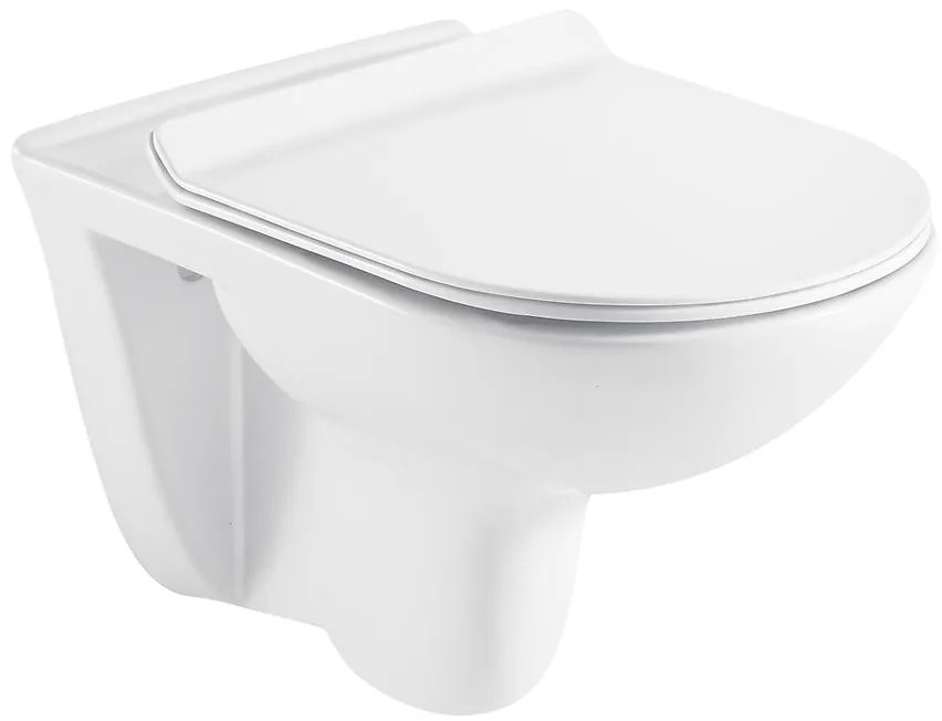 Závesná misa Indiana Rimless s doskou volne padajúca