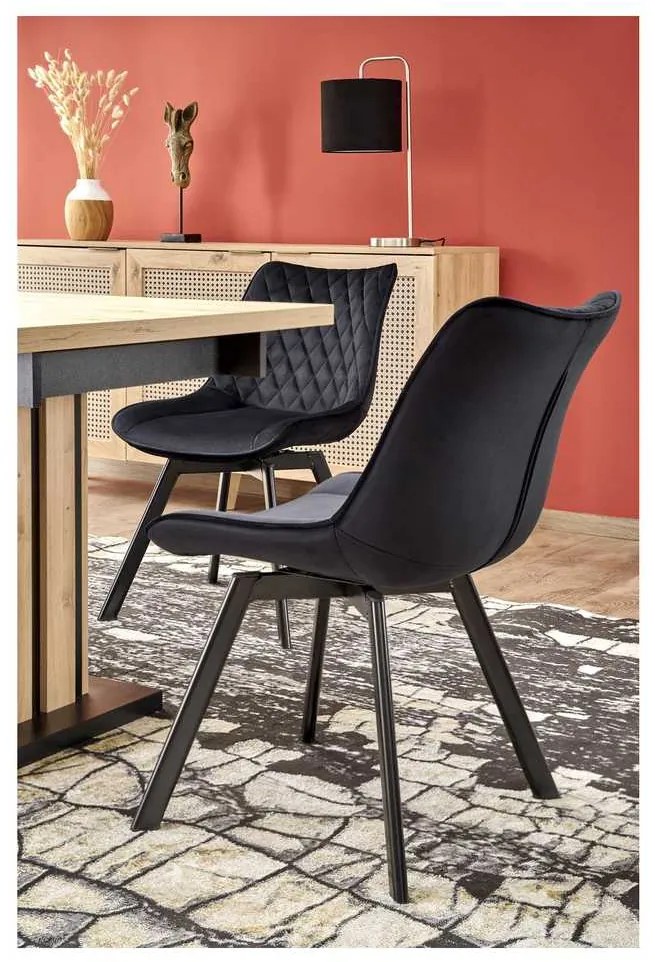 Jedálenský stôl Lamello 160 cm, dub artisan / čierna