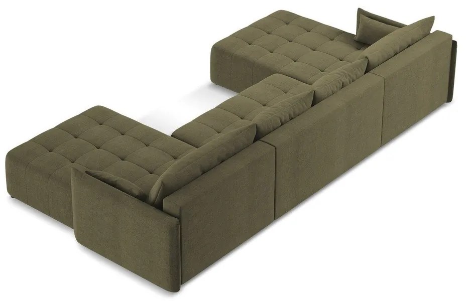 Khaki rozkladacia/s úložným priestorom rohová pohovka (do tvaru "U") Moku – Makamii