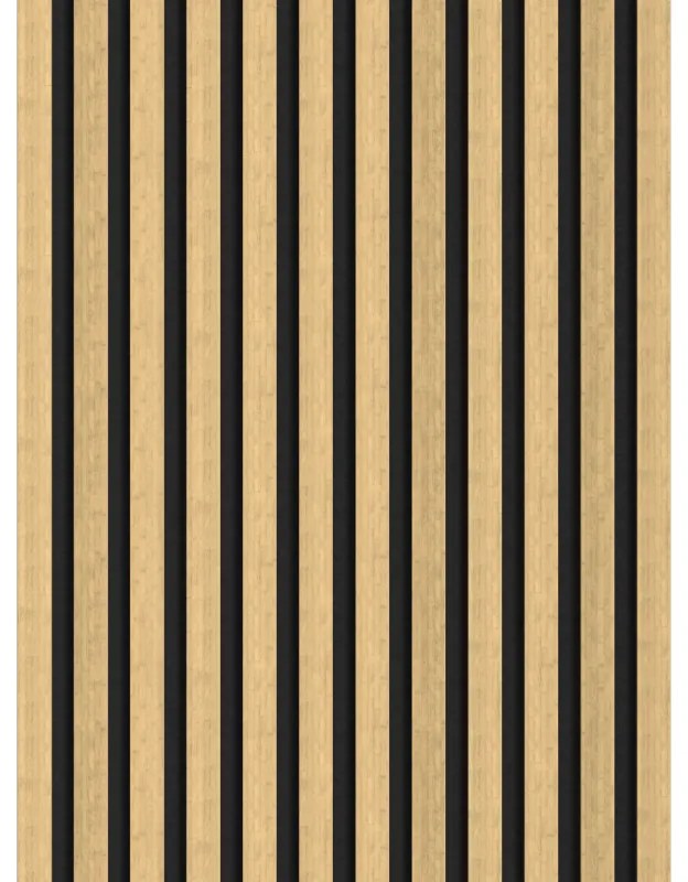 Mexen Lam-F, akustické stenové lamely 275 × 30 cm, plstený podklad 8 mm, technická dyha, bambus prírodný, S105-275307-3015-011