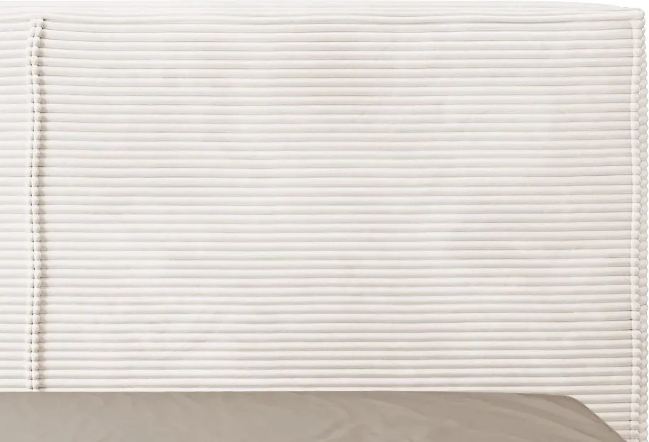 Posteľ Inez 180x200 cm, smotanovo biela štruktúrovaná látka