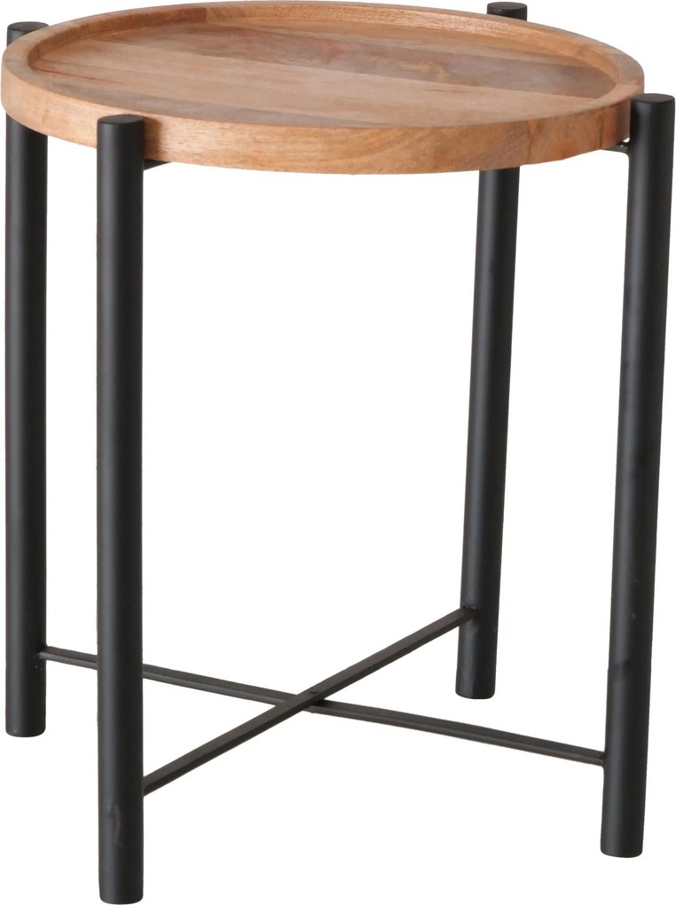 XXXLutz KONFERENČNÝ STOLÍK, prírodná farba, čierna, drevo, kov, 49/49/55 cm - Stolíky do obývačky - 004885462202