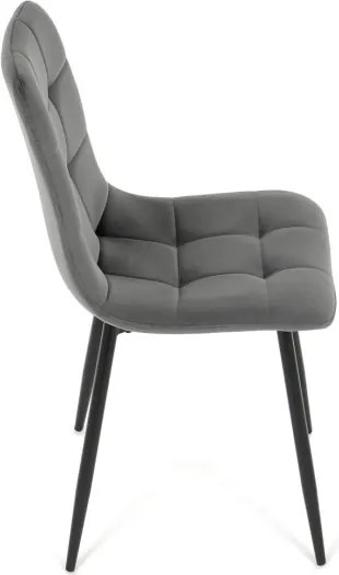Jedálenská stolička zamatová, sivá CT-281 GREY4