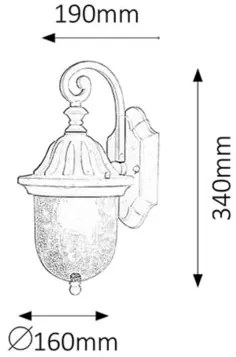 Rabalux vonkajšie nástenné svietidlo Sydney 8388