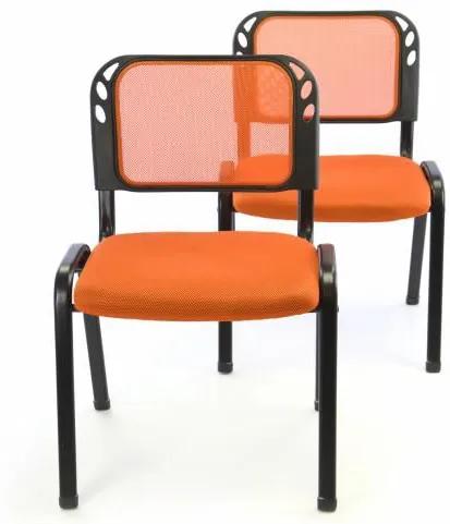Garthen 40777 Sada 2 stohovateľných kongresových stoličiek - oranžová